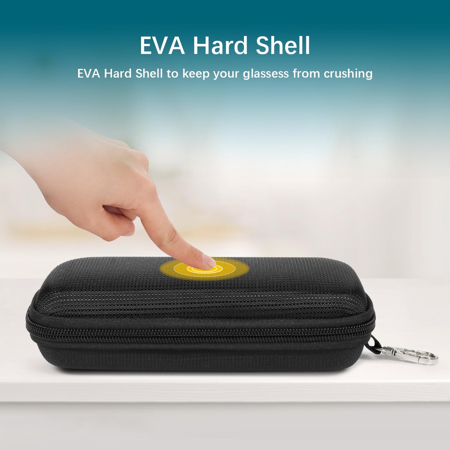Tangoner Double Eyeglasses Case Hard Shell Dual Sunglasses Organizer with Zipper Closure Travel