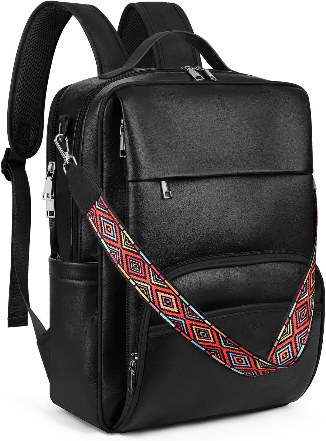 Leather Laptop Backpack, 15.6 Inch Business Computer Bag, Designer College Backpack Travel Backpack