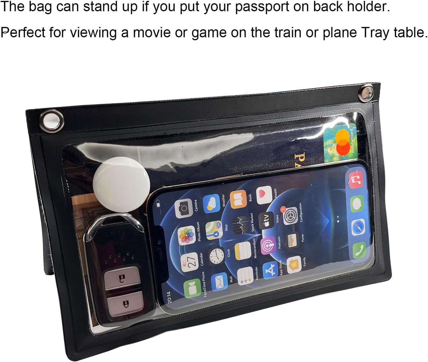 DRLOKPAK Travel Neck Wallet RFID Blocking Passport Holder Pouch Anti-Theft Mini Crossbody Purse HandBag For Phone Passport Credit Card Cash Key ID Ticket