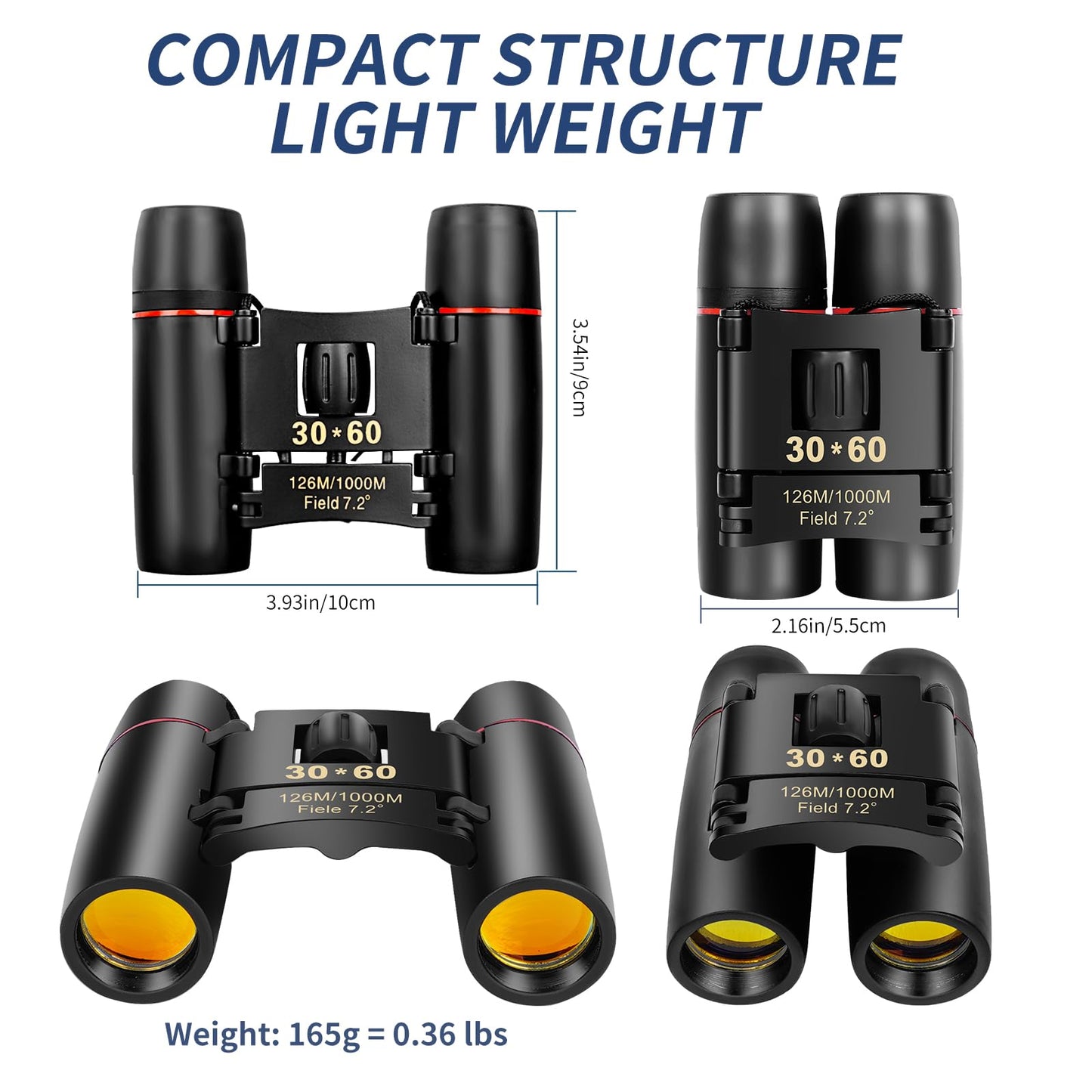 Compact Binoculars for Adults and Kids, HD Mini Portable Outdoor Binoculars Children, Pocket