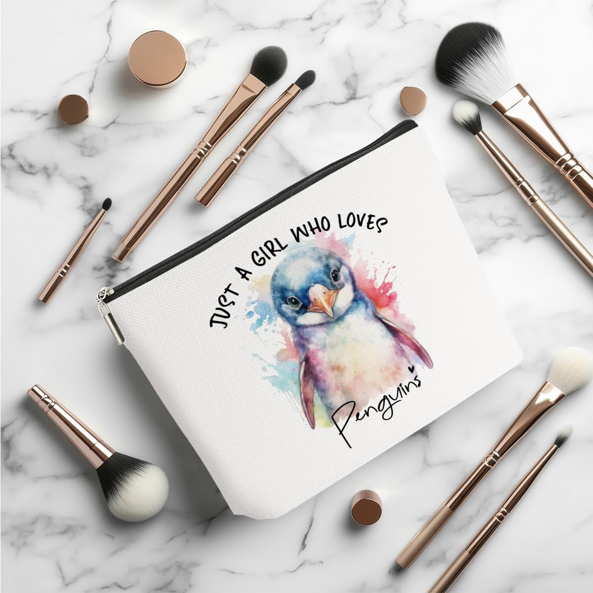 Penguin Gifts Makeup Bag, Penguin Stuff Cosmetic Bag Travel Organizer Bags Makeup Pouch, Christmas Birthday Animal Lovers Gifts for Women Girls Friends Daughter