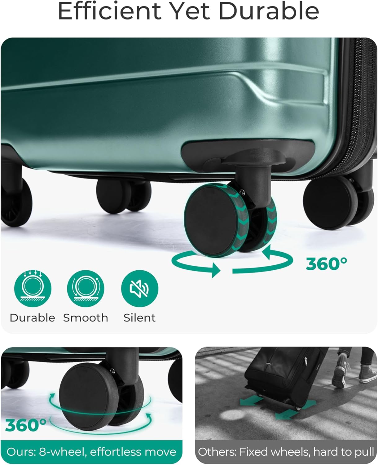 BAGSMART Carry On Luggage 22x14x9 Airline Approved with Spinner Wheels,Lightweight 20 Inch Luggage