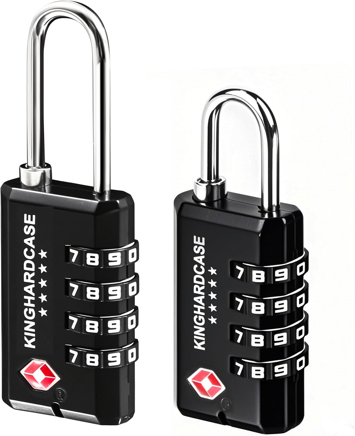 2 Pack TSA Locks for Luggage, 4-Digit Combination Travel Locks for Gun Cases, Toolboxes, Ammo Cases, Bags, Suitcases, Backpacks, Resettable Zinc Alloy Lock with Hook