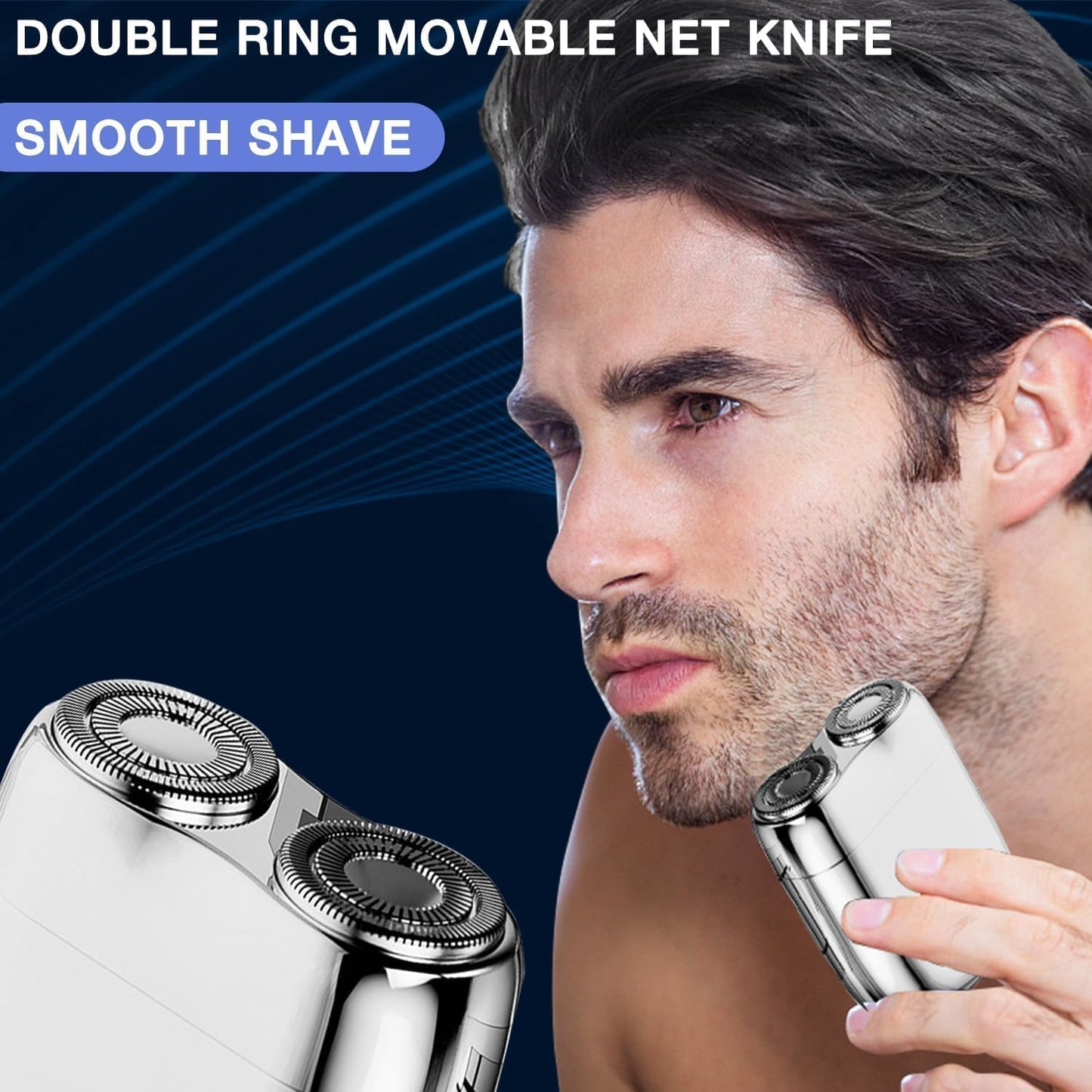 New Model Mini Dual-Head Electric Shaver, Dual Head Shaver, 2025 New Upgrade Pocket Shaver Mini Shavers for Men, Washable Double Head Razor (Orange)