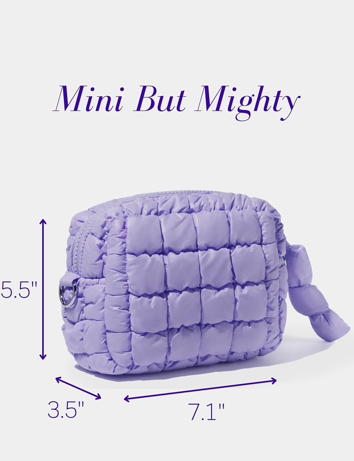 Yarnic Quilted Makeup Bag Puffy Cosmetic Bag, Quilt Travel Toiletry Bag for Women, Cute Puffer