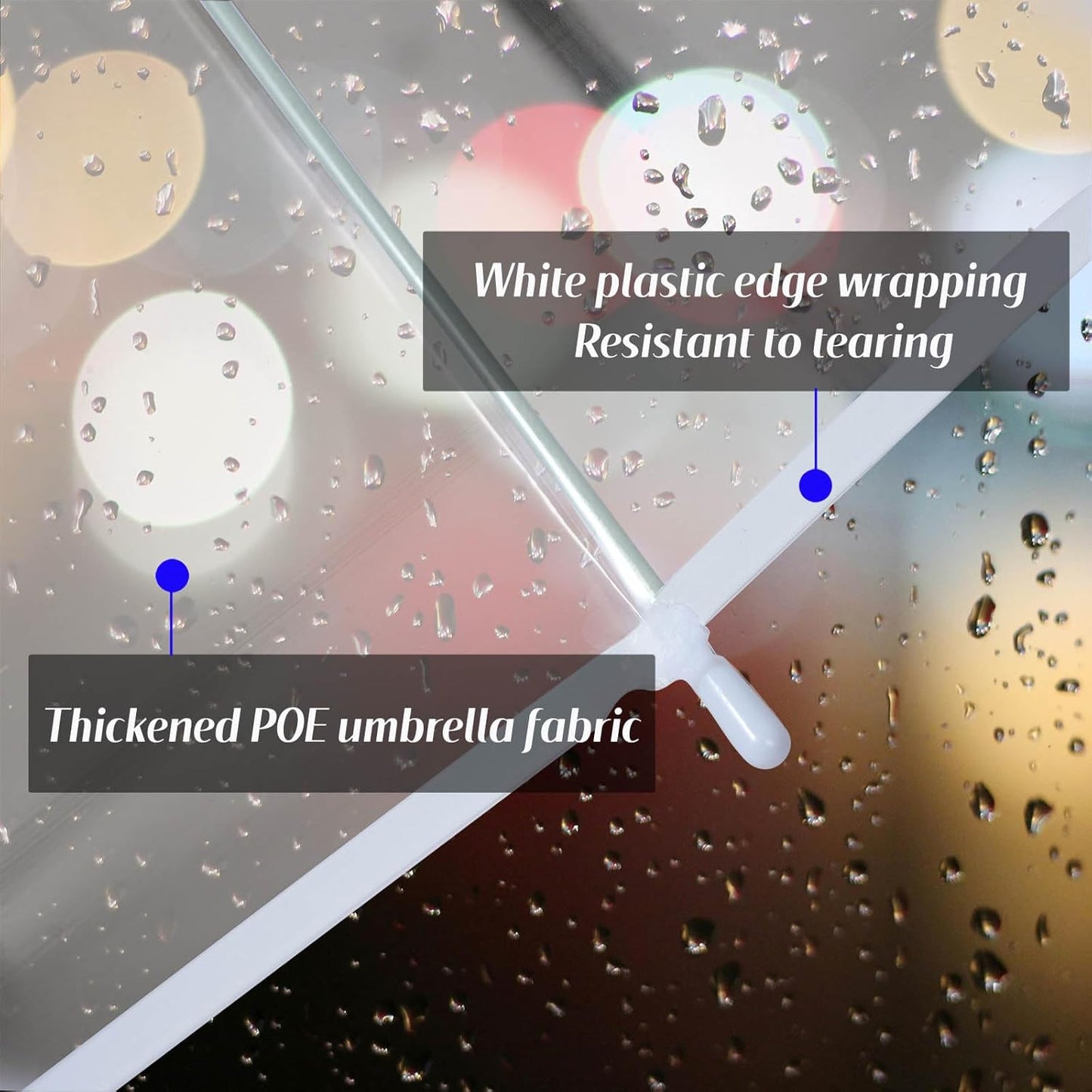 JUYO VONSAN Clear Bubble Umbrella Wedding Bulk 13 pack Fiberglass Frame Transparent Large Stick Umbrella Bulk for Rain Windproof, Auto Open J Hook