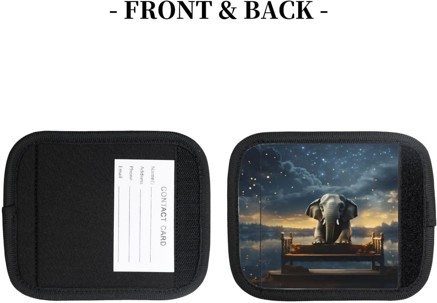 Luggage Handle Wraps Galaxy Sky Star Animal Elephant Luggage Identifiers Soft Neoprene Luggage Handle Wraps For Suitcase Trolley Handle Grip Cover 2 Pack Luggage Tags