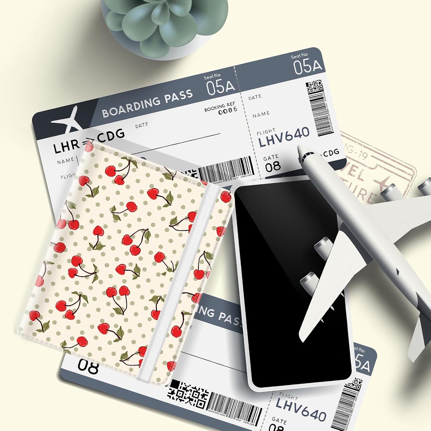Passport Holder for Travel, Cute Passport Cover for Women Men, Waterproof PU Leather Rfid Blocking Passport Wallet with Credit Card Case for Travel Family, Boys Girls Travel Essentials