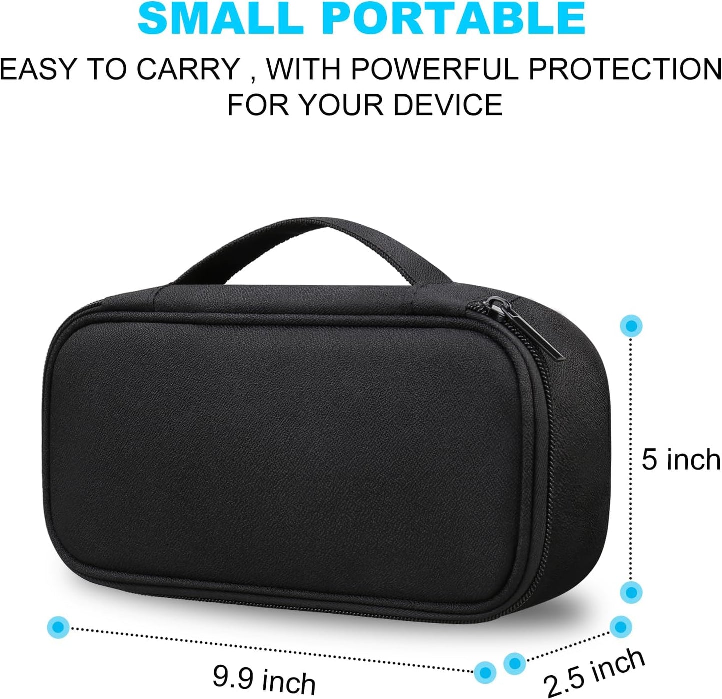 Lacdo Electronic Organizer Travel Cable Organizer Bag Pouch Tech Electronic Accessories Carry Case Portable Double Layers Charger Case for Cable, Cords, Charger, Earphone, Power Bank, Black