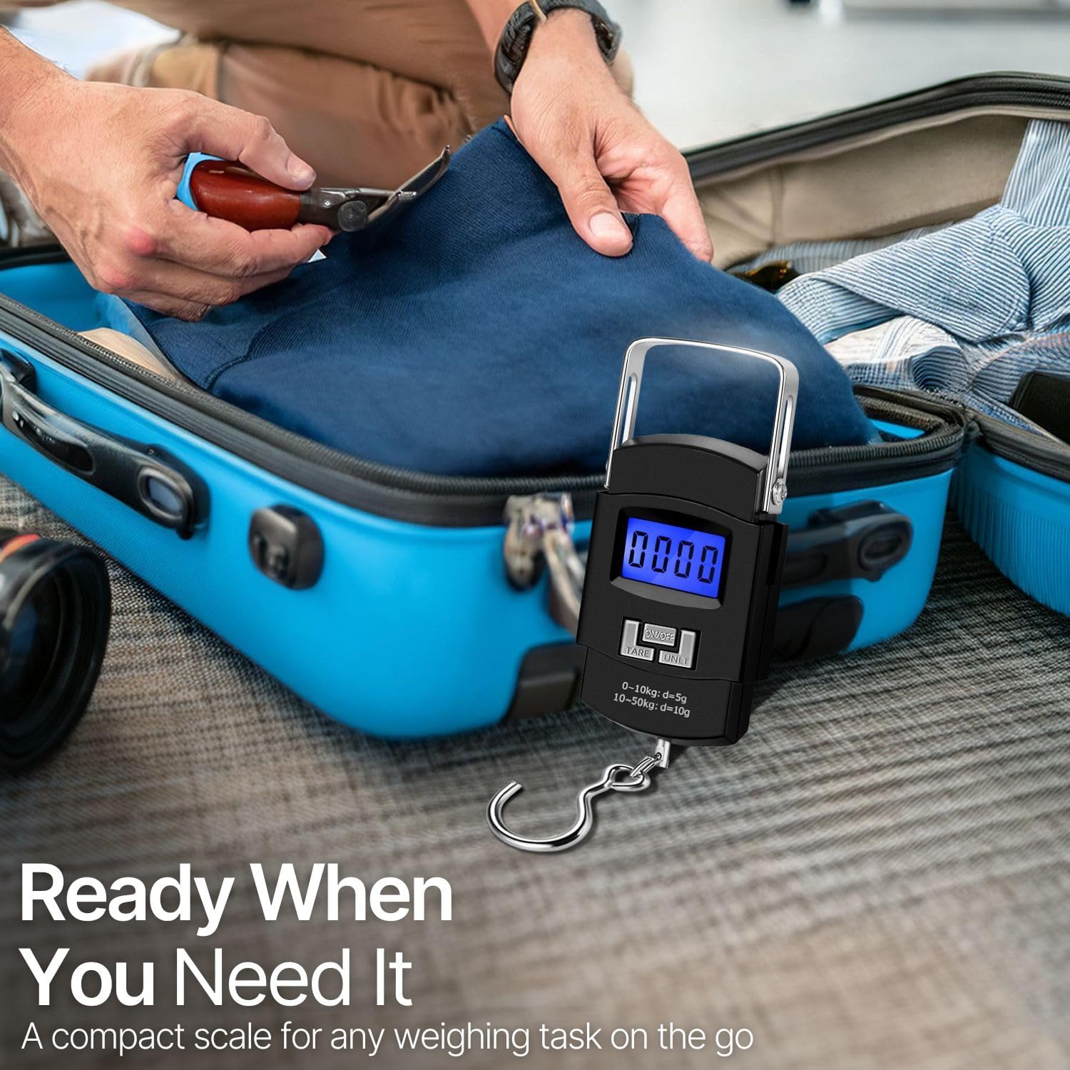 Flexzion Hanging Digital Scale for Travel & Fishing, Portable Luggage Scale Electronic Backlight