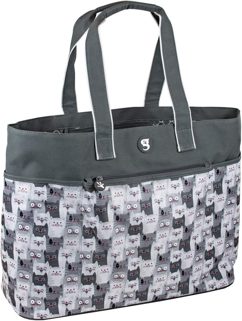 geckobrands Oversized Beach Tote – Large and Stylish Beach Bag with 4 Exterior Pockets and Zippered Internal Compartment