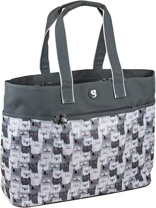 geckobrands Oversized Beach Tote – Large and Stylish Beach Bag with 4 Exterior Pockets and Zippered Internal Compartment
