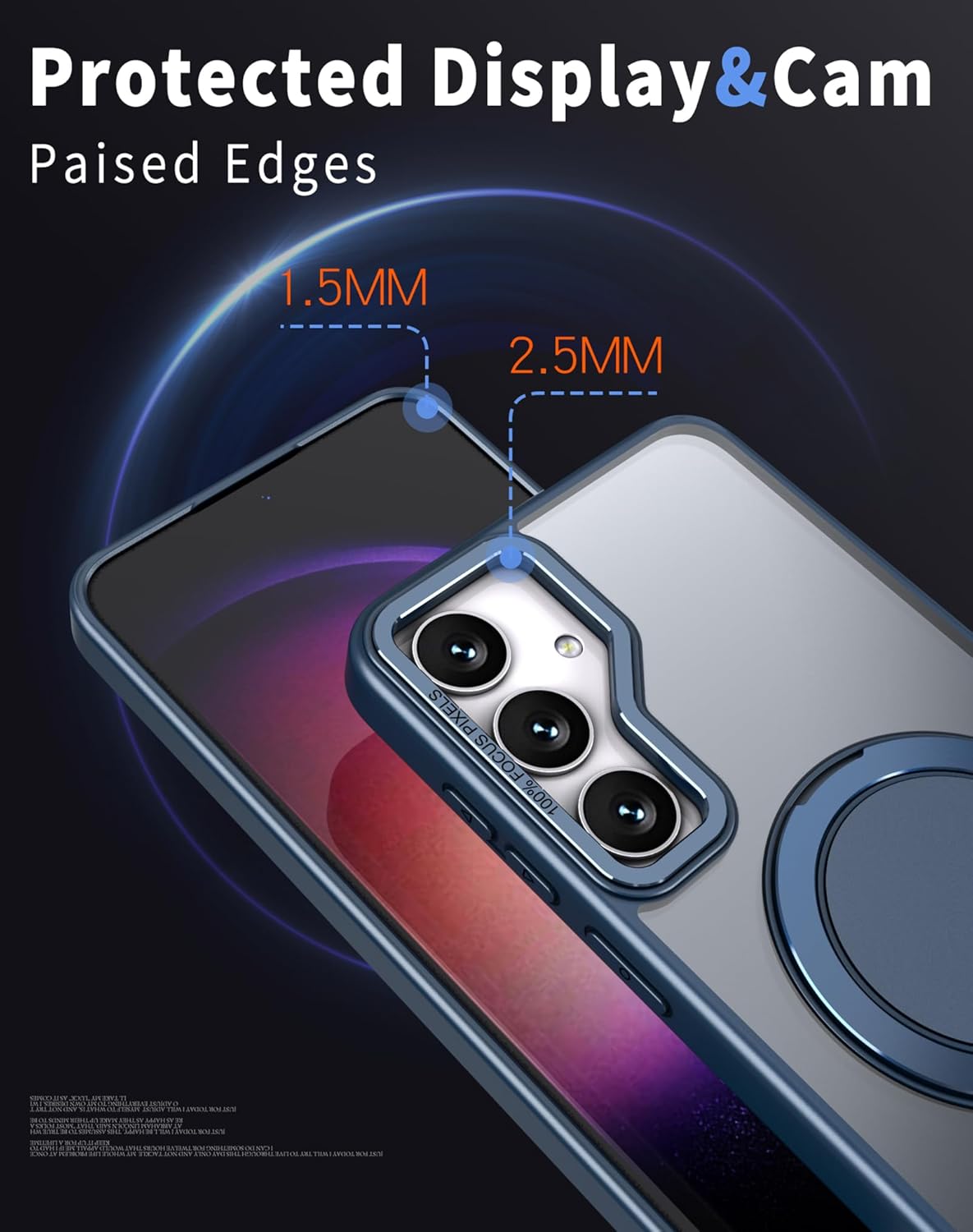 Magnetic Stand Case for Samsung Galaxy S23 6.1" [with 2 Screen Protectors] [360° Rotation Magnetic Stand] [Compatible with Magsafe] Military-Grade Drop Protection Case, Blue