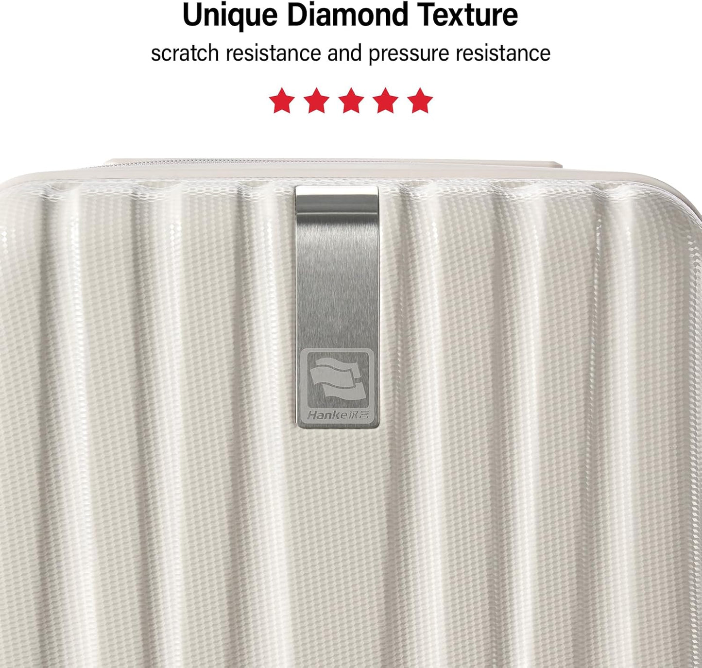 Hanke Expandable Hardshell Luggage Sets 3 Piece Extra Large Suitcases with Lock,28 Inch Luggage with Spinner Wheels, PC Travel Suitcase for Women Men 20 24 29Inch,Ivory White
