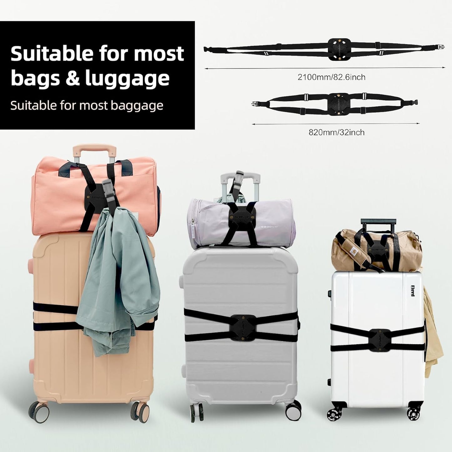Luggage Straps for Suitcases,Luggage Straps Bag Bungees,Adjustable TSA-Approved – High Elastic