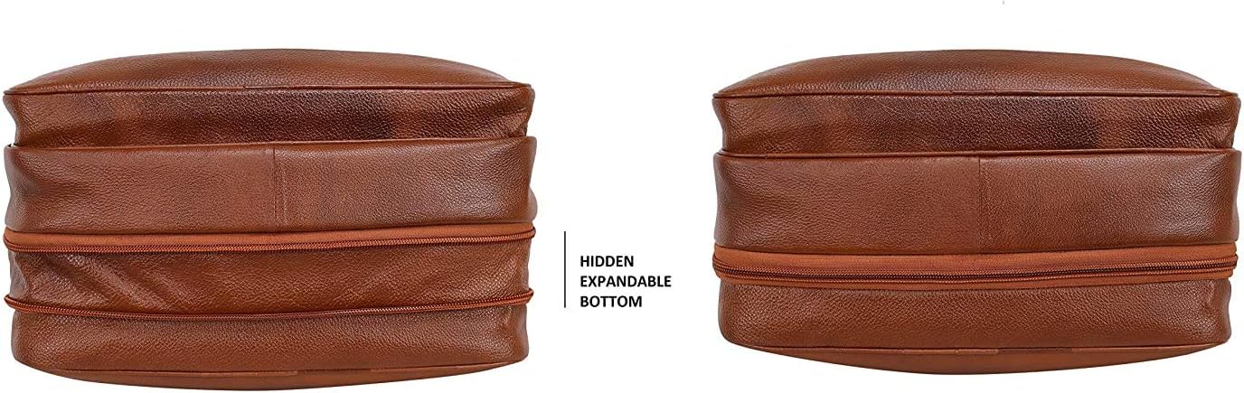 Full Grain Leather 16 Inch briefcases Laptop Messenger Bags for Men and Women Expandable Business Bag Leather Satchel Bags