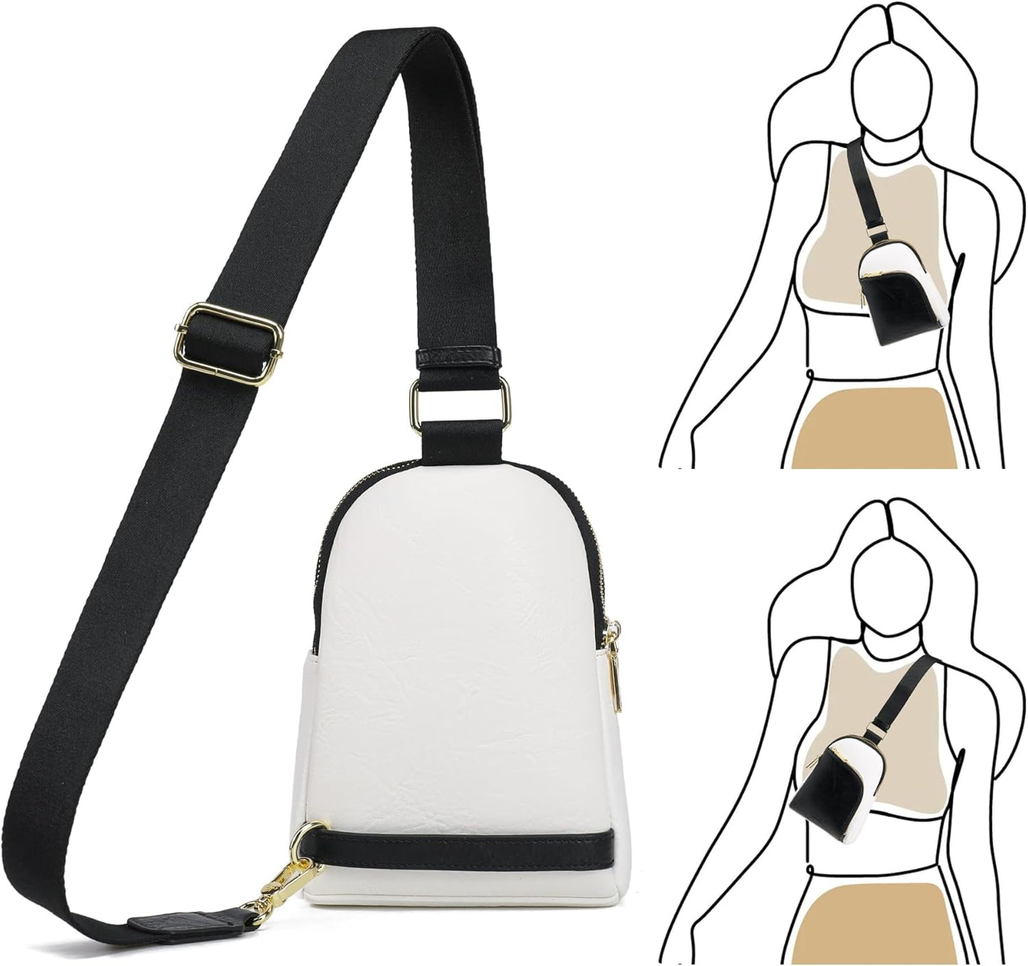 INICAT RFID Blocking Sling Bag Anti Theft Crossbody Bags for Women Travel Fanny Pack Cross Body for Woman Chest Bag