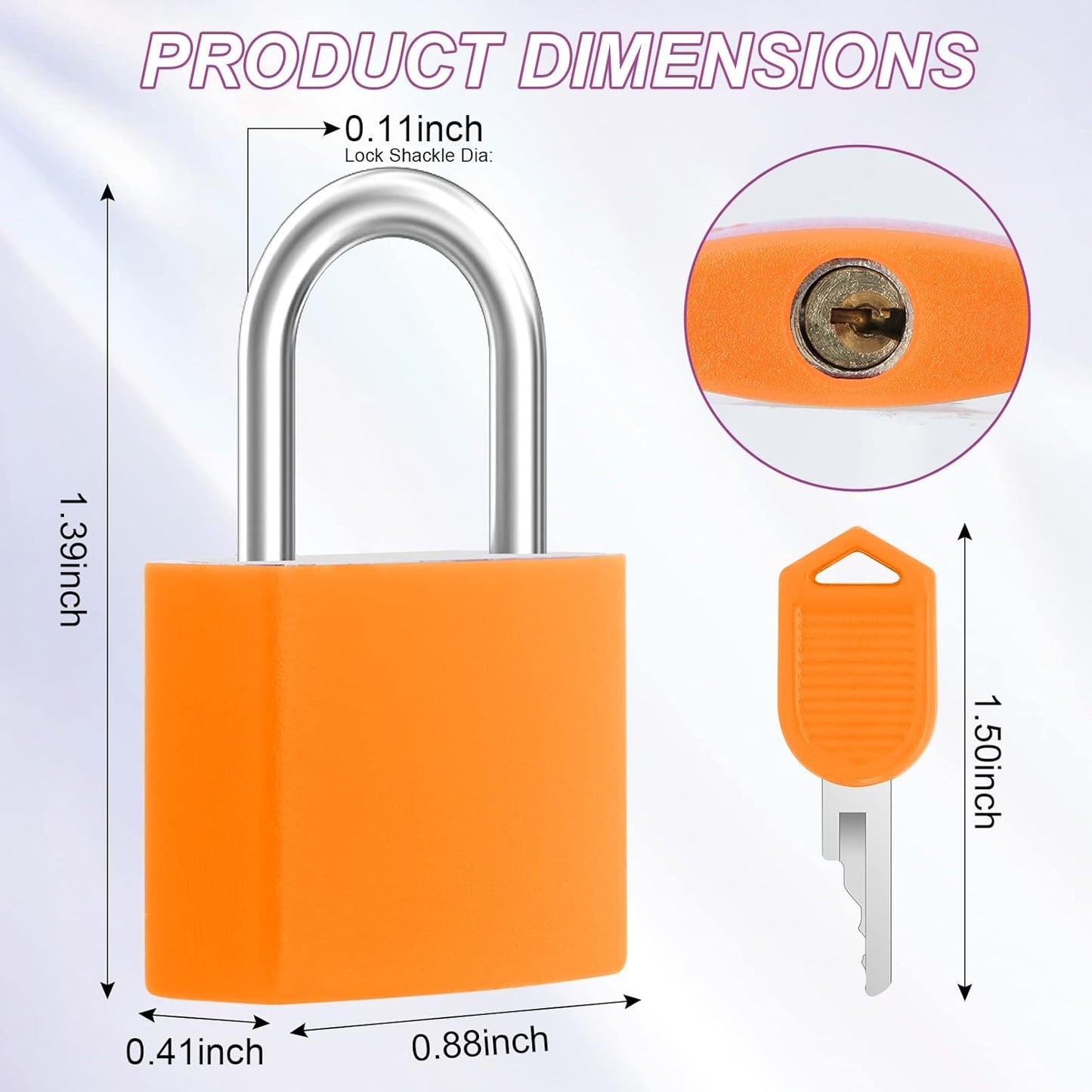 16 Pcs Suitcase Lock with Key,Small Luggage Padlocks Metal Padlocks for Backpack,Multicolor Mini Keyed Padlock,Small Padlock Keyed Padlock Gym Locker Lock for Classroom Matching Game(8 Color)