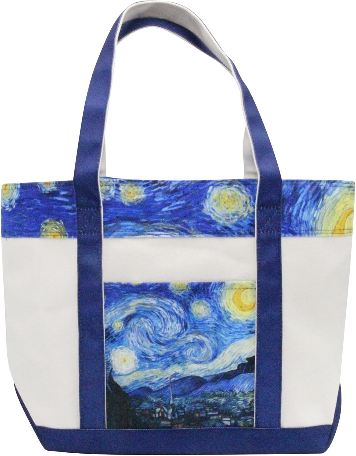 RainCaper Fine Art Large Cotton Canvas Tote Bag Roomy Heavy Duty Sturdy Boat Bag Zippered Top Lots