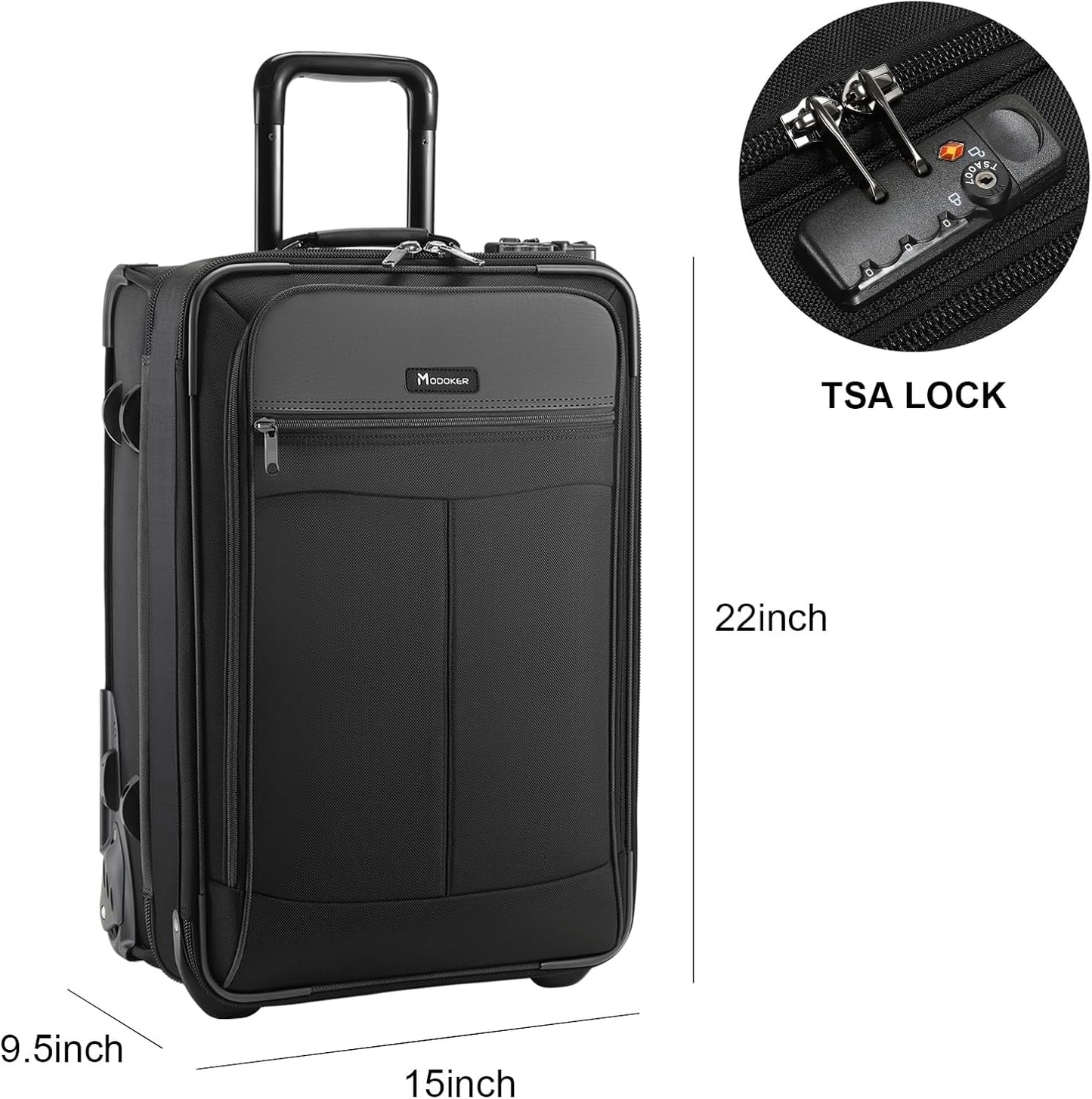 Modoker Rolling Garment Bag with Wheels, Garment Bags with Built-in TSA Lock, 22 Inch Travel Garment Bag Suitcase