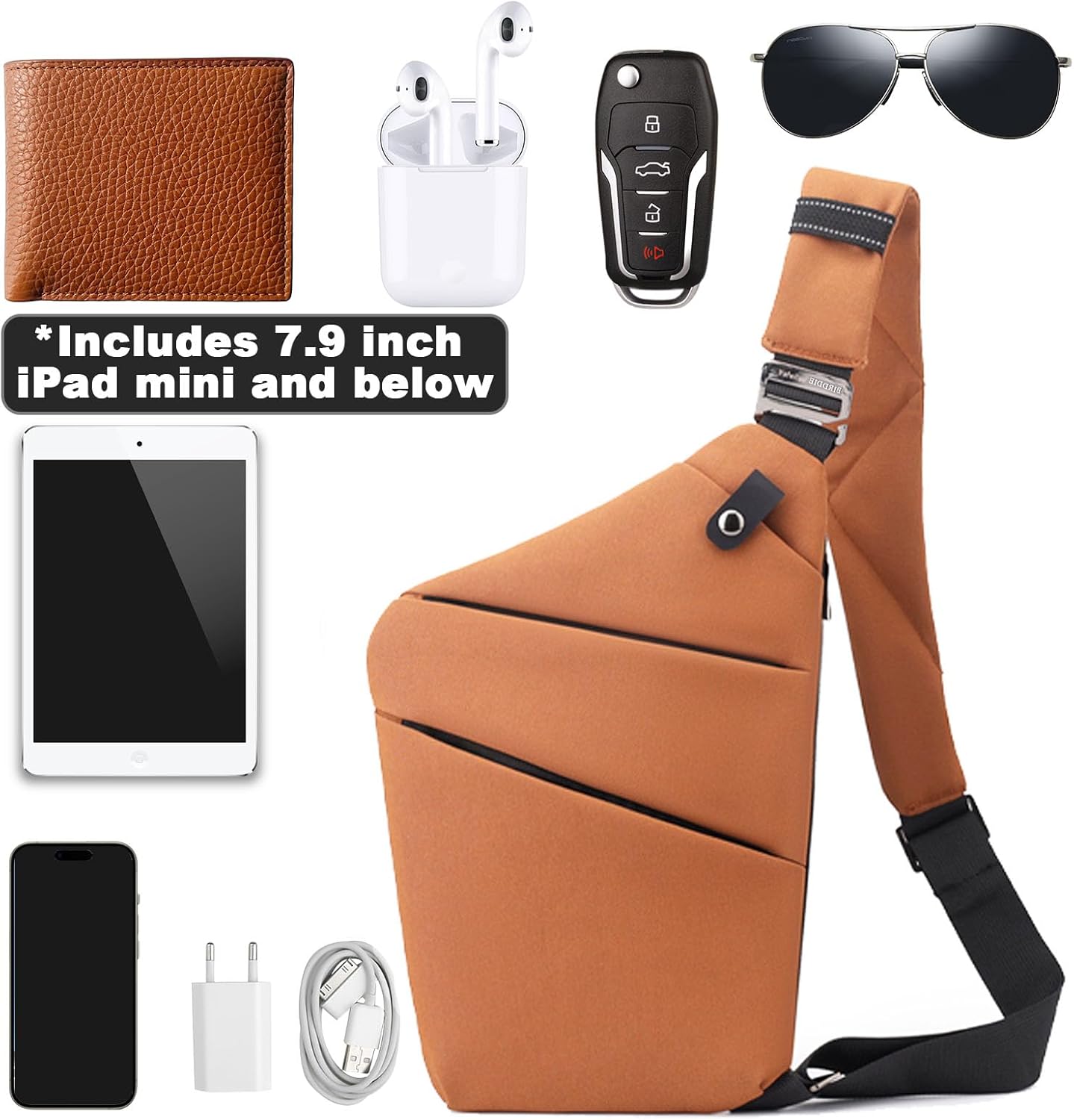 Anti Theft Travel Bag, One Shoulder Large Capacity Cross-body Bag Chest Fashion Lightweight Sling Bags for Travel Sports