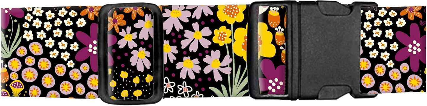Luggage Straps for Suitcases, Adjustable Travel Belt, Durable Wide Luggage Strap, Cute Suitcase Strap Identifiers with Buckle, Bag Straps for Luggage, Cute Colorful Flowers