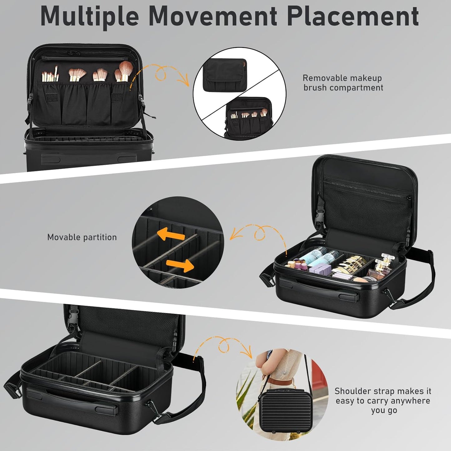 Itslife Luggage Sets 4 Piece Luggage Suitcases with Wheels, ABS shell with TSA Lock Spinner Wheels Carry On Luggage Set (20/24/28 inch, Black)
