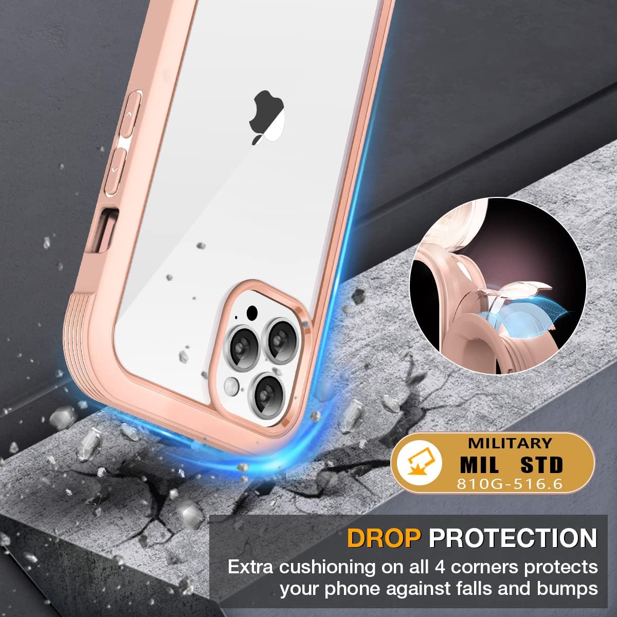 Miracase Glass Case for iPhone 13 Pro Max 6.7 inch, Upgrade Full-Body Clear Bumper Case with