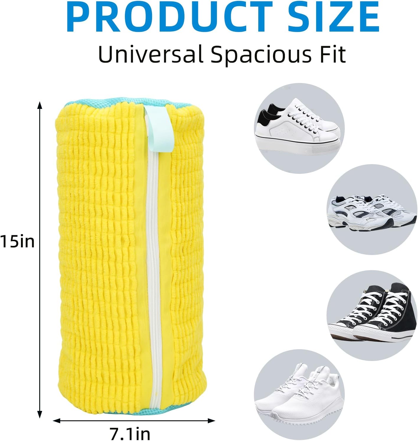Reusable Shoe Washing Machine Bags (2-Pack) | Laundry Protection with Self-Locking Zipper for Sneakers, Washer & Dryer Safe