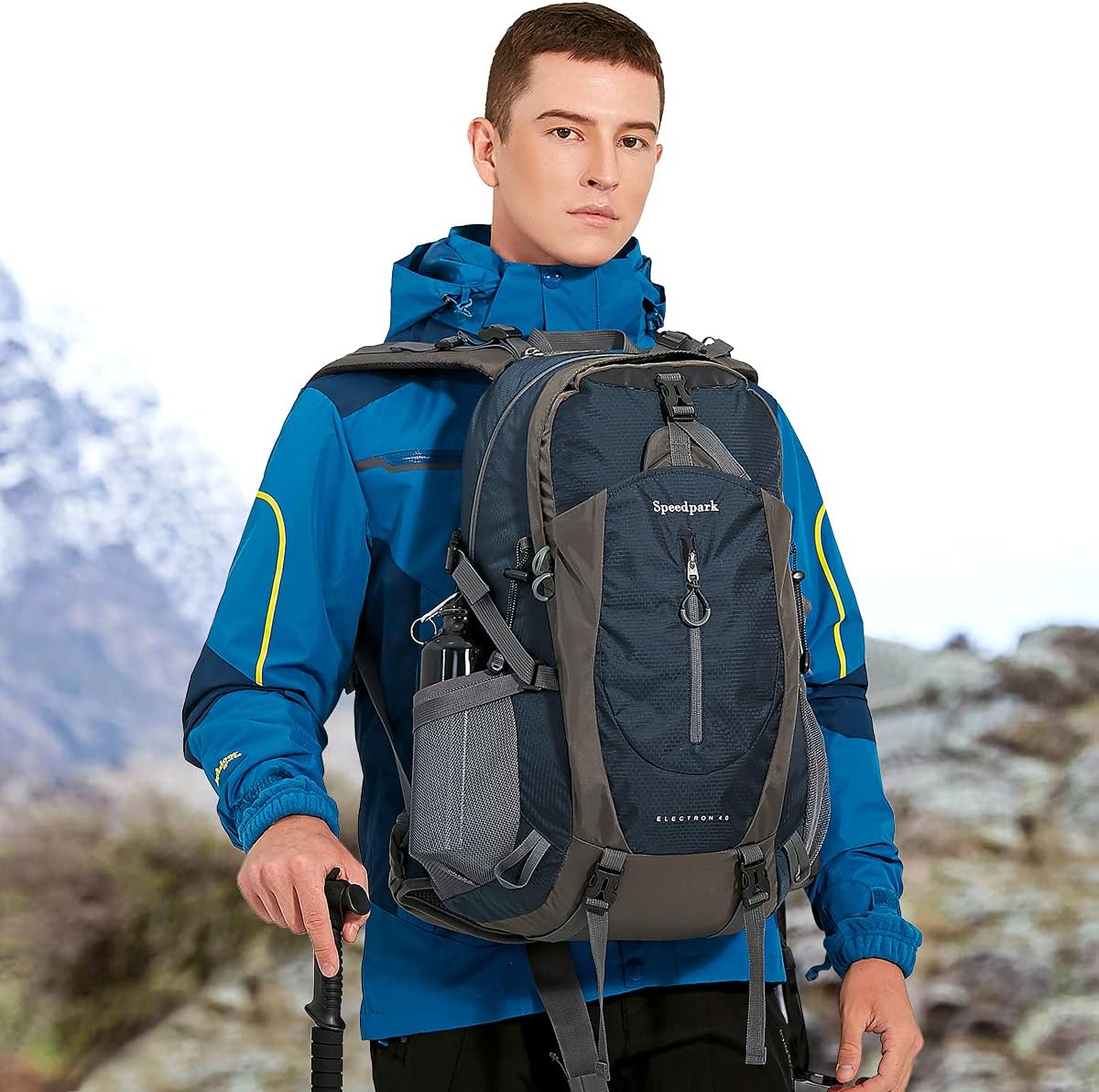 SPEEDPARK Hiking Backpack 40L Waterproof Hiking Daypack with Rain Cover, Outdoor Trekking Travel