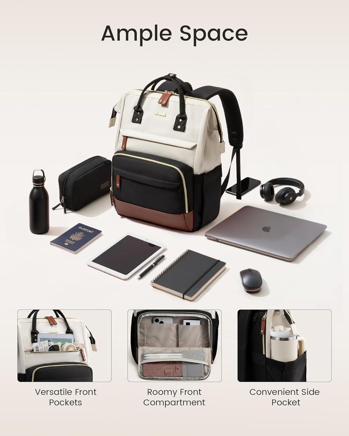LOVEVOOK Laptop Backpack for Women, 17 Inch Work Business Backpacks Purse With Large Capacity