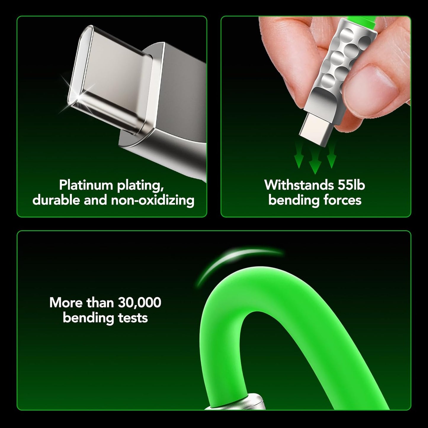 MFish USB C to USB C Cable 5FT, 240W Max Type-C Fast Charging Cord for iPhone 15/16 Series, iPad, MacBook and More (Green Type c, 5Ft)