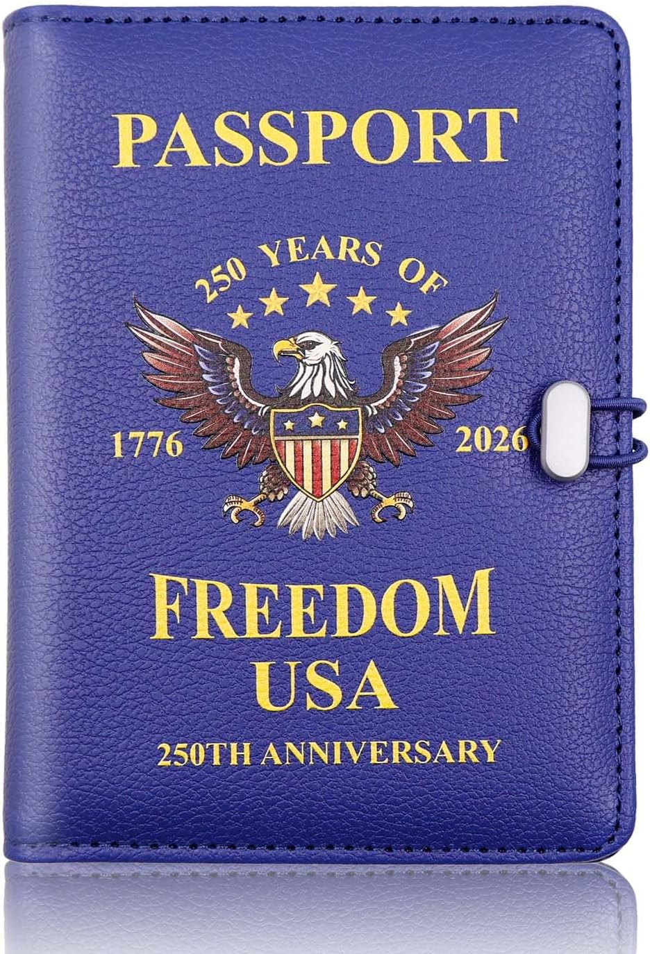 Melsbrinna Passport Holder for Travel,United States 250th Anniversary Passport Holder,Passport Cover Case for Travel,RFID Blocking Travel Wallet Holders for Women and Men (Blue)