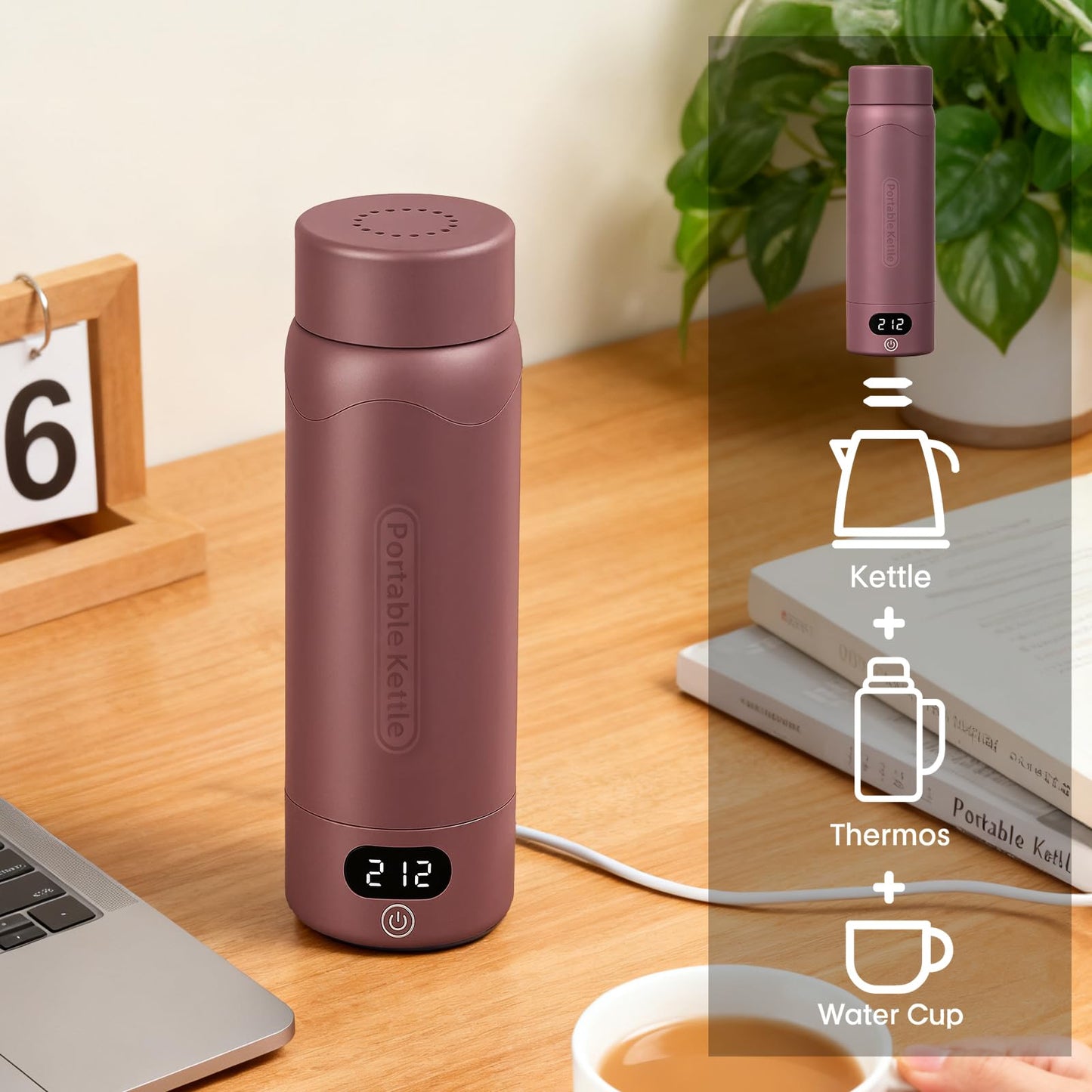 Travel Electric Kettle Portable Mini Kettle, 316 Stainless Steel 16.91Oz/500mL, Small Hot Water