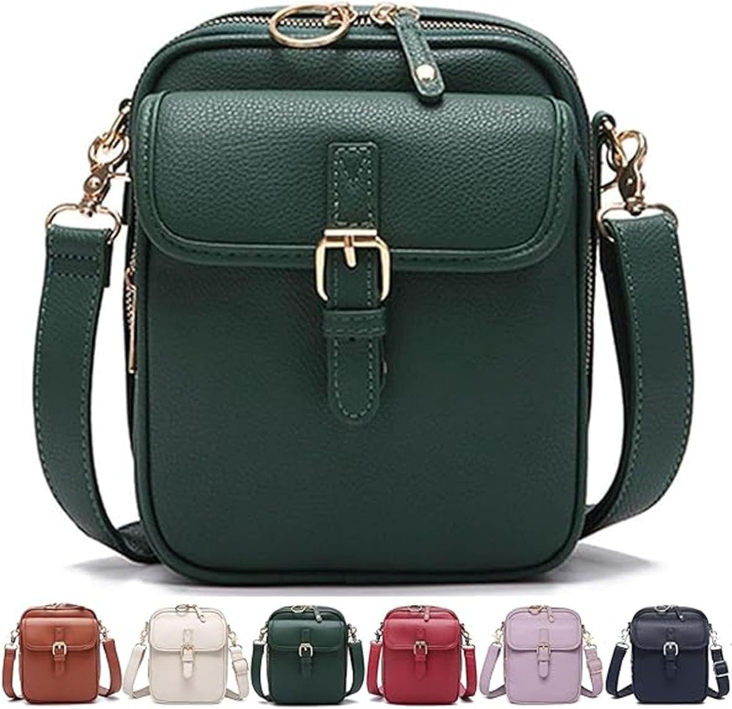 Leather Crossbody Bag for Women,Anti-Theft Messenger Bag with Large Capacity,Built-in Purse Card Slots Shoulder Sling Bag