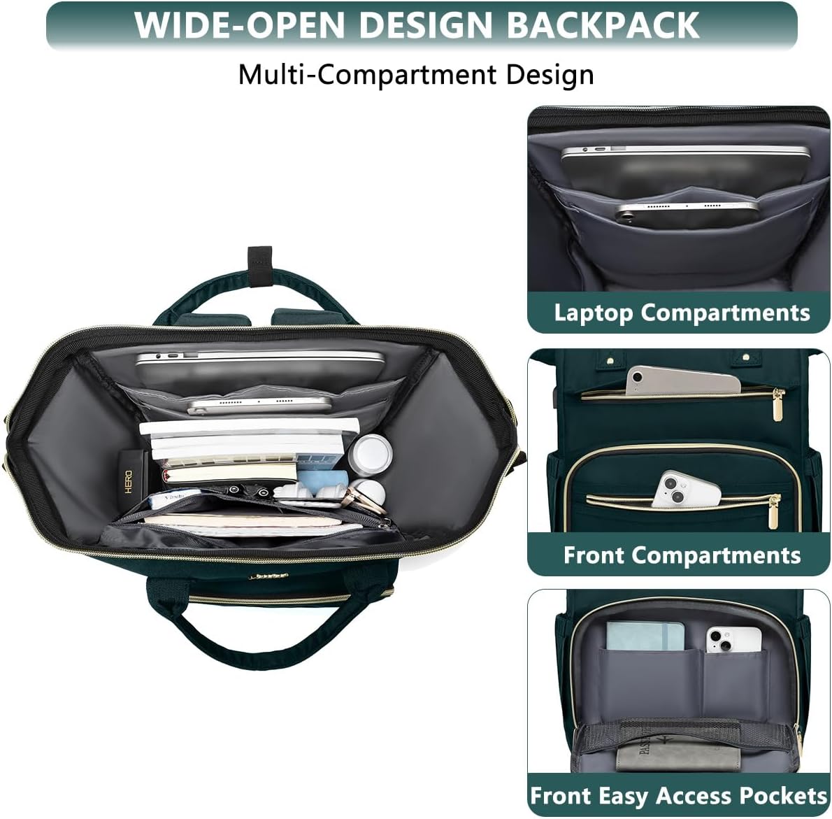 Laptop Backpack for Women Work Bags - 15.6 Inch Professional Womens Travel Backpack Purse Computer