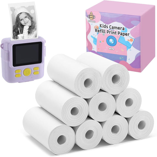 9 Rolls Kids Instant Camera Print Refill Paper- Photo Printer Thermal Paper Rolls Instant Print Camera Refill Paper for 4 5 6 7 8 9 10 Year Old Girls Boys Birthday Gifts