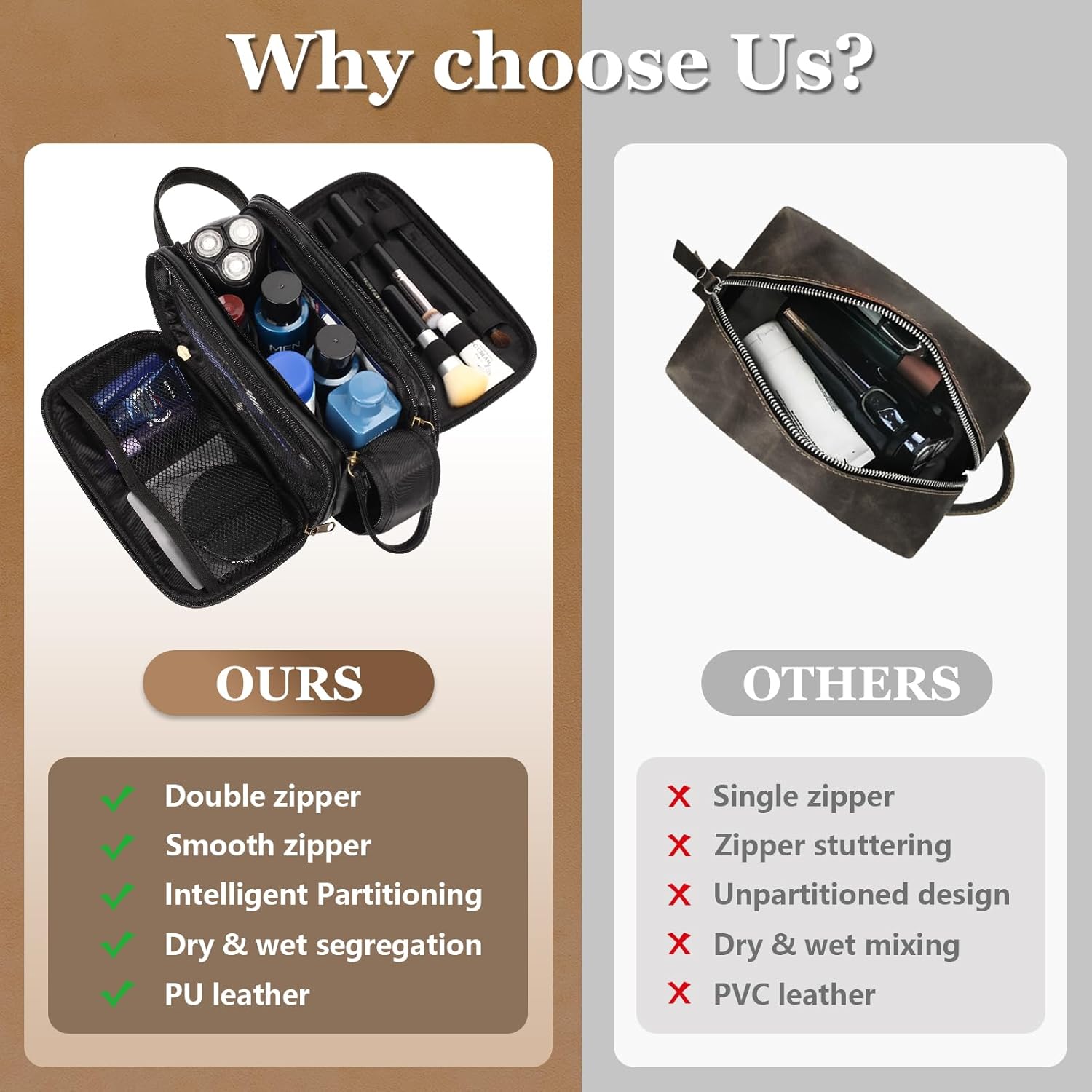Travel Toiletry Bag for Men,Mens Shaving Bags for Toiletries,Men's Toiletry Travel Bag