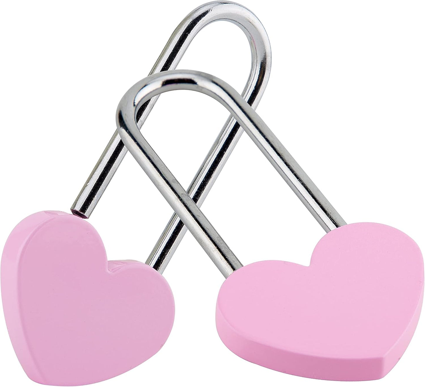 2PCS 3.5" 50mm Love Lock Heart Padlock,Pink Single Heart Wish Lock for Lovers Wedding, Valentines, Anniversary, Travel, Valentine's Day(NO Key)