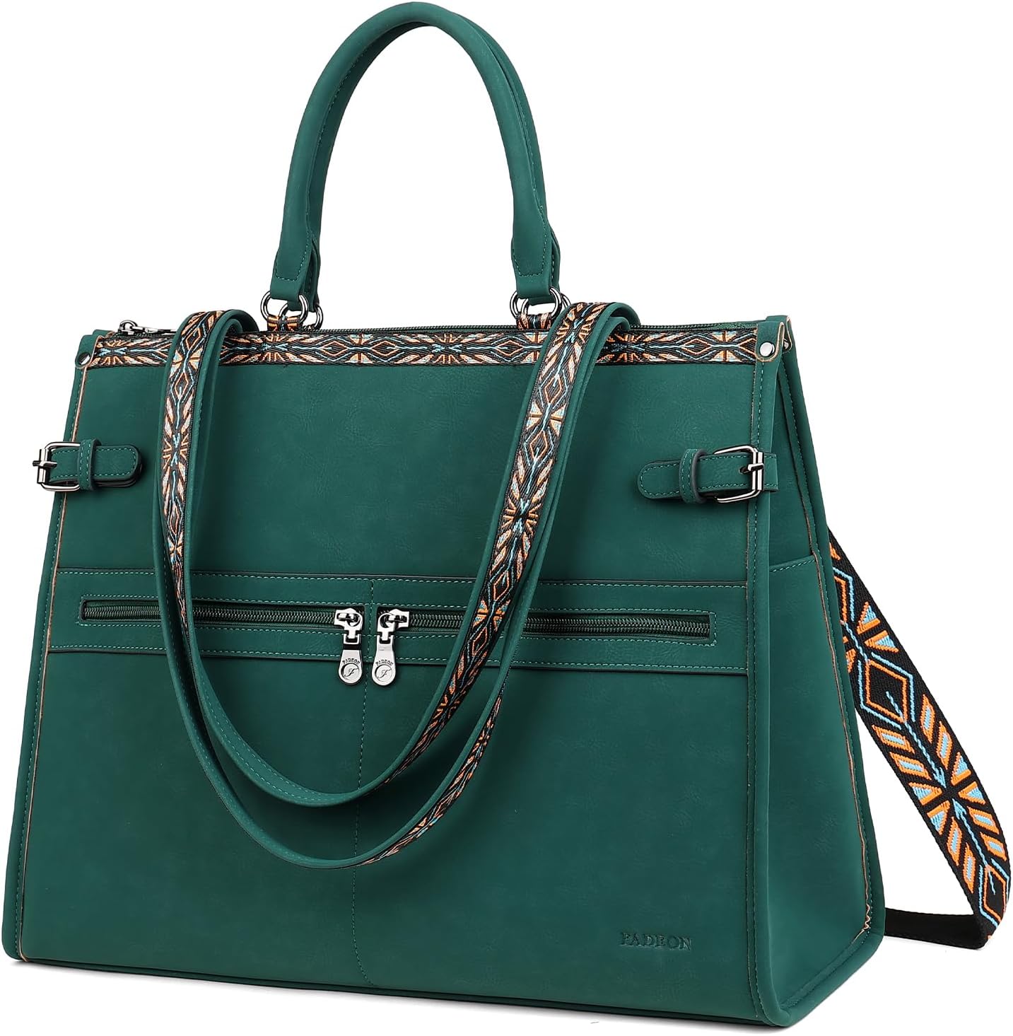 FADEON Laptop Bag for Women Designer PU Leather Large Tote Bags Backpack Purses with 15.6 Laptop Compartment Shoulder Handbag