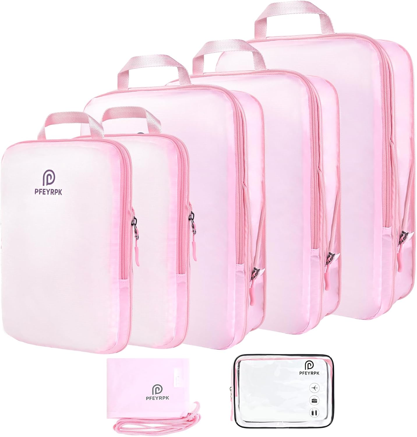 Lightweight Compression Packing Cubes for Suitcases, Compressible Expandable Travel Packing