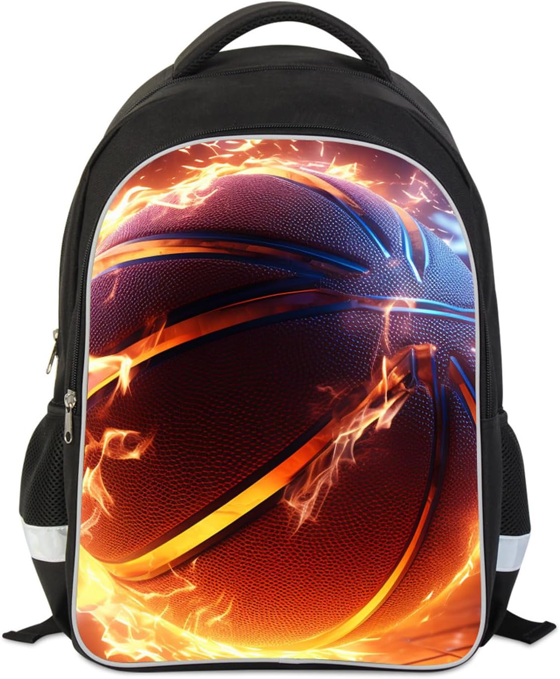 Basketball Kids Backpack for Boys and Girls, Middle School and Elementary Kids Sports Bookbag, Polyester, 23 Liters, Bottle Holder with Double Zippers, Giftable Lightweight Back Pack