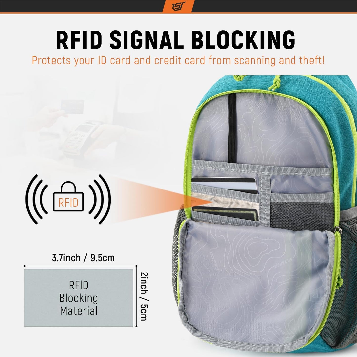 SKYSPER Sling Backpack with RFID Pocket Lightweight Crossbody Bag for Hiking Travel Shoulder Chest Bag for Men Women