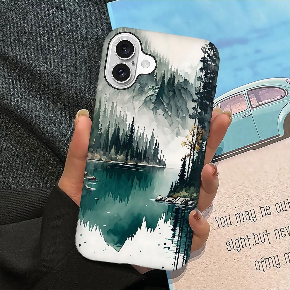 SEized Case Compatible with for iPhone 16,Mountain Forest Landscape Phone Case for Girl Women Boy Men,Durable Protection Phone Case for iPhone 16