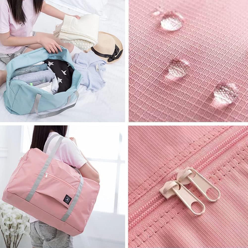 2 Pack Foldable Travel Bag Waterproof Travel Duffel Bag,Women Ladies Man Canvas Weekender Bag