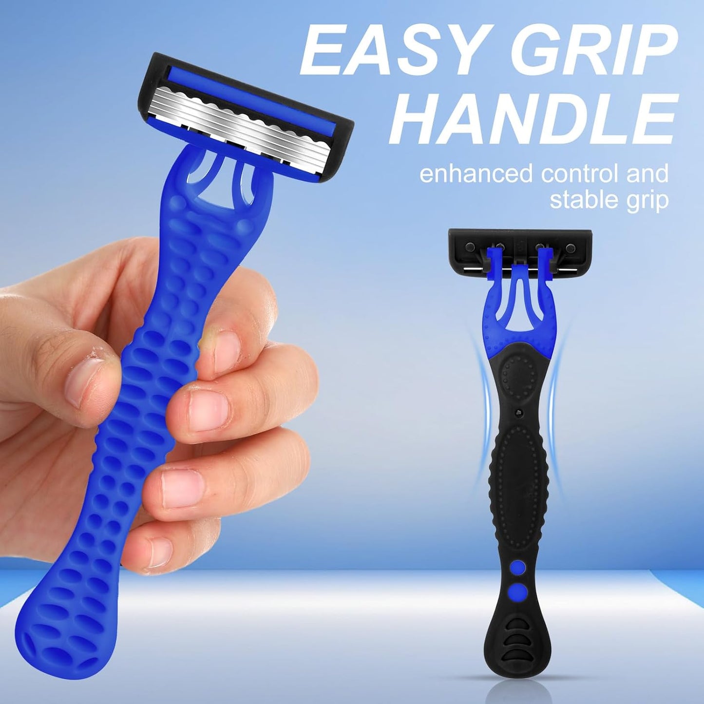 30 Pcs Sensitive Men's Disposable Razors Bulk 5-Blade Disposable Head Razor for Sensitive Skin for Hotels, Travel, Business Trips, Gyms, SPA, Donations, Gifts, Etc.