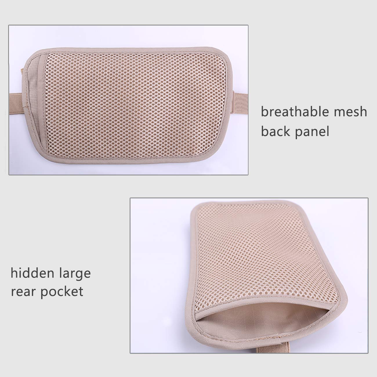 Money Belt for Travel, Slim RFID Blocking Women and Men Hidden Travel Pouch Under Clothes, Passport