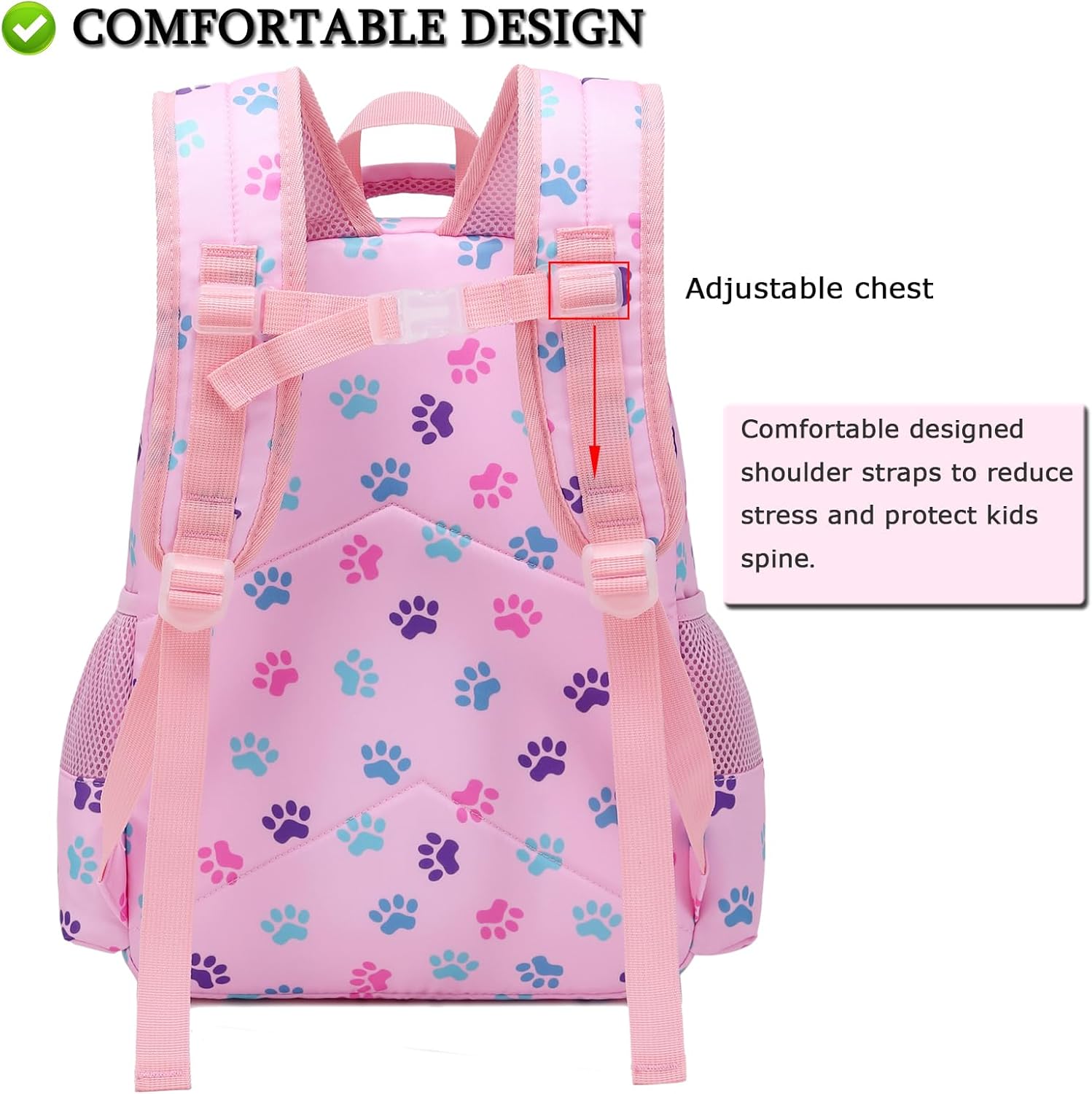 Octsky Backpack for Girls Kids School Backpacks with Lunch Box Preschool Kindergarten BookBag Set