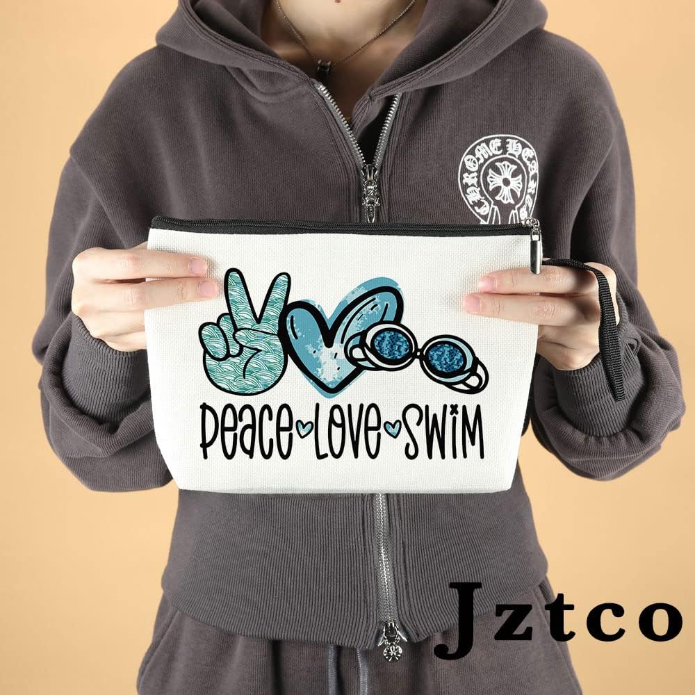 Jztco Swimming Bag Funny Swimming Gifts for Swimming Team Gifts Swim Gifts, Swim Teacher Gifts, Swimming Makeup Bag Thank You Birthday Gifts for Women Her Female Swimmer