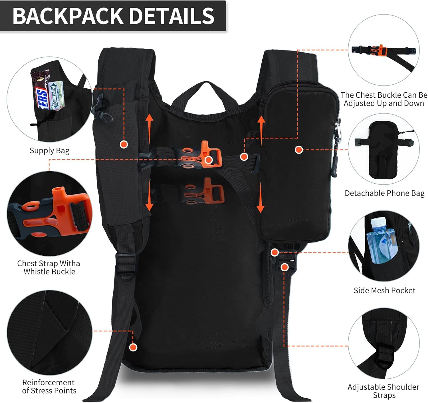 Hiking Backpack 10L/15L Small Daypack Lightweight Packable Travel Foldable Water Resistan for Women